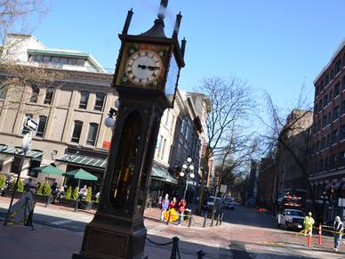 Steam Clock in Vancouvers Altstadt, Englisch Sprachreisen für Erwachsene