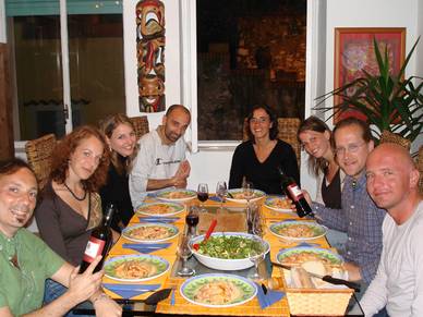 gemeinsames Abendessen, Italienisch Sprachschule Taormina