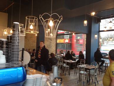 Café am Westcroft Square London, Englisch Sprachreisen für Erwachsene