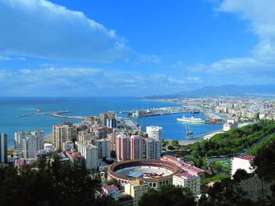 Aussicht über Málaga, Spanisch Sprachschule Málaga