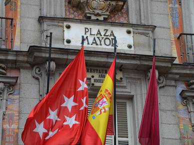 Detail am Plaza Mayor in Madrid, Spanisch Sprachreisen für Erwachsene